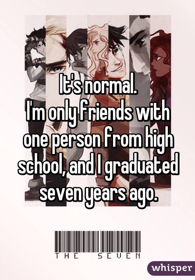 It's normal.
I'm only friends with one person from high school, and I graduated seven years ago.