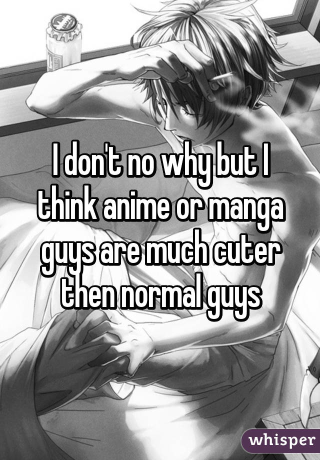 I don't no why but I think anime or manga guys are much cuter then normal guys