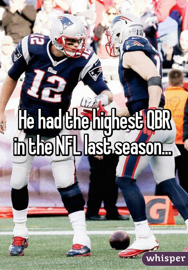 He had the highest QBR in the NFL last season... 