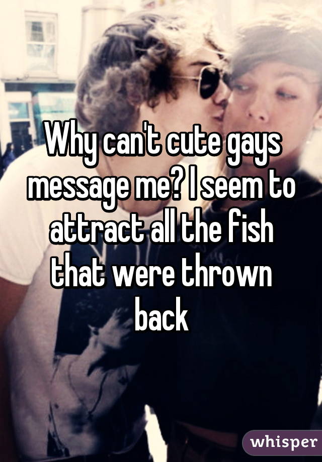 Why can't cute gays message me? I seem to attract all the fish that were thrown back