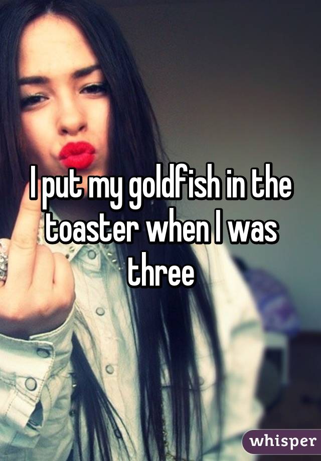 I put my goldfish in the toaster when I was three