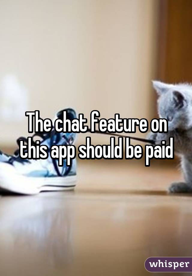 The chat feature on this app should be paid