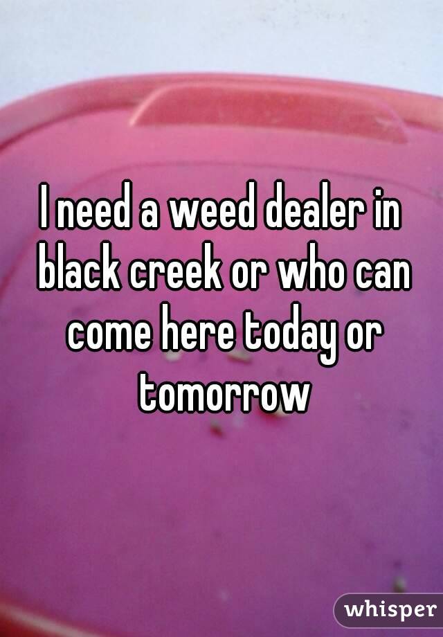 I need a weed dealer in black creek or who can come here today or tomorrow