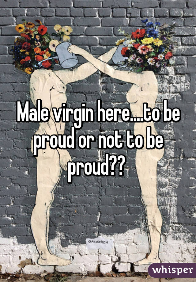 Male virgin here....to be proud or not to be proud?? 