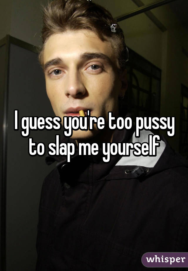 I guess you're too pussy to slap me yourself