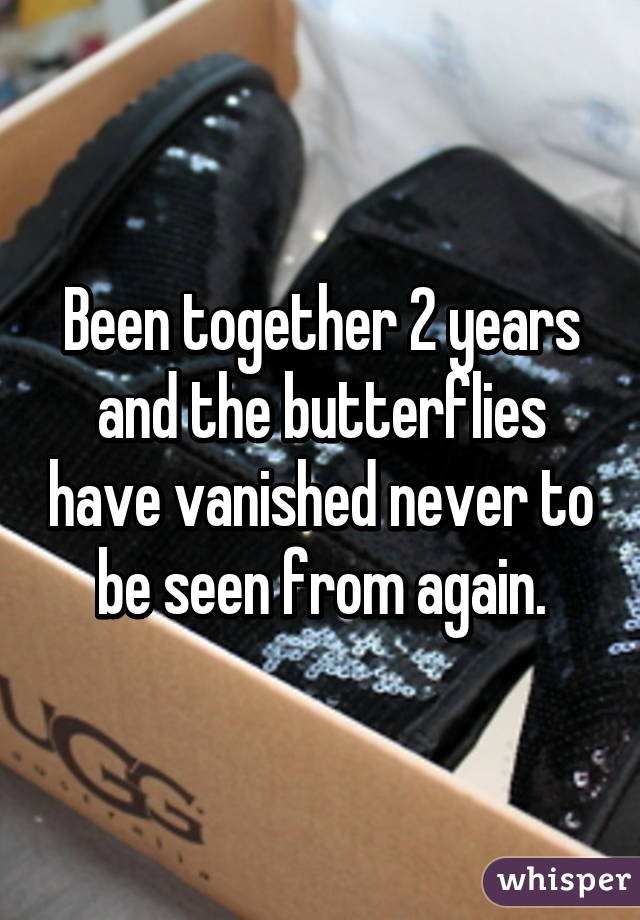 Been together 2 years and the butterflies have vanished never to be seen from again.