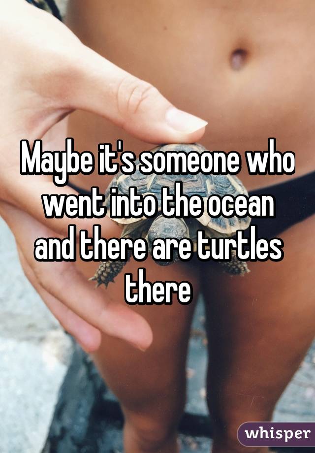 Maybe it's someone who went into the ocean and there are turtles there