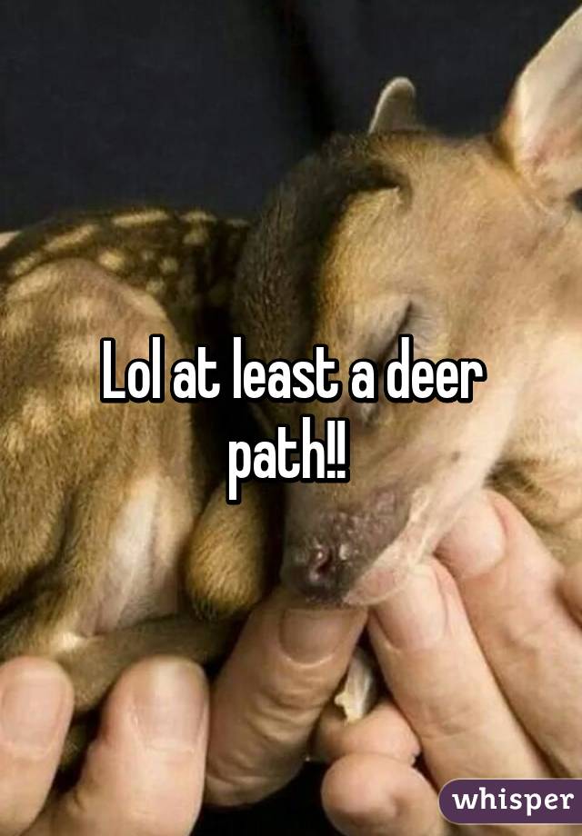 Lol at least a deer path!! 