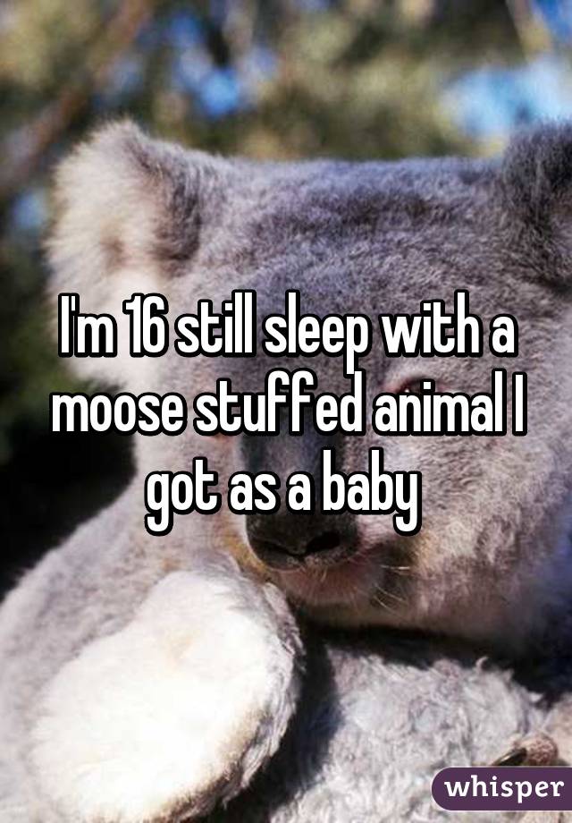 I'm 16 still sleep with a moose stuffed animal I got as a baby 