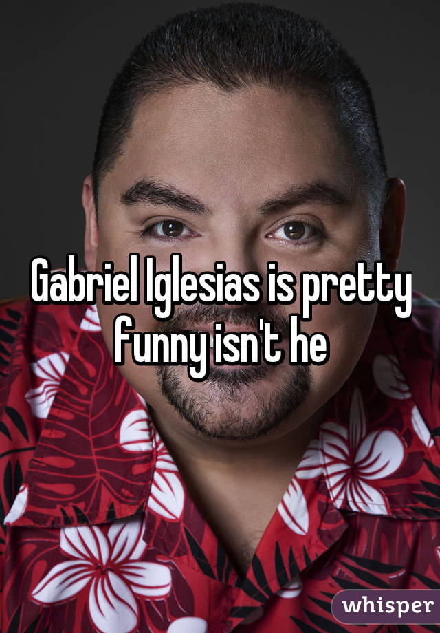 Gabriel Iglesias is pretty funny isn't he