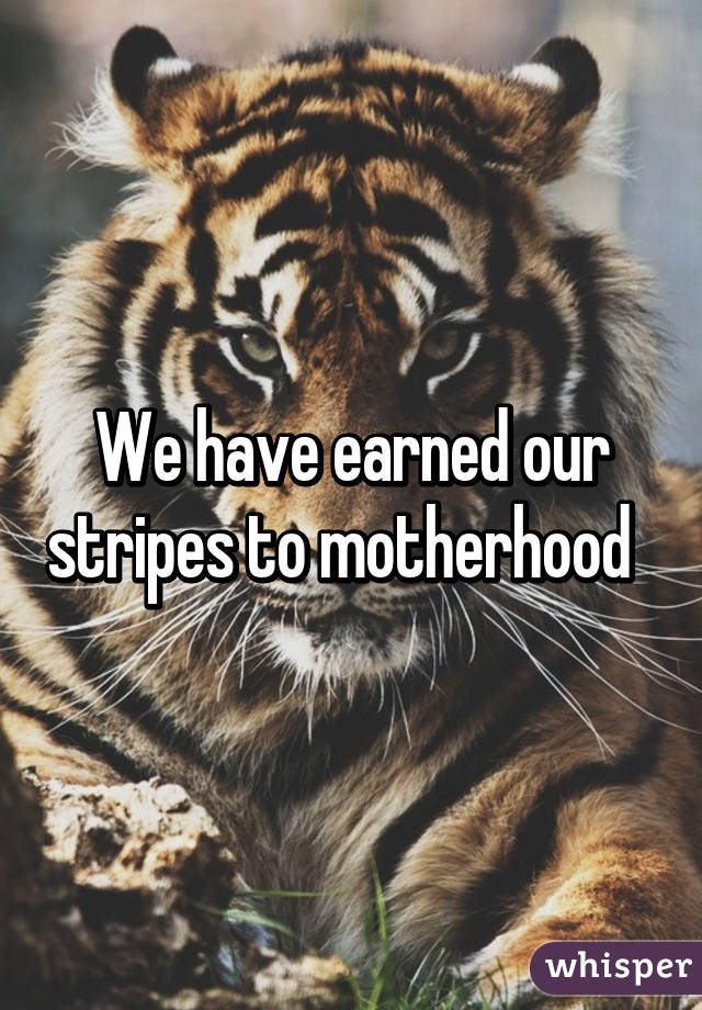 We have earned our stripes to motherhood  