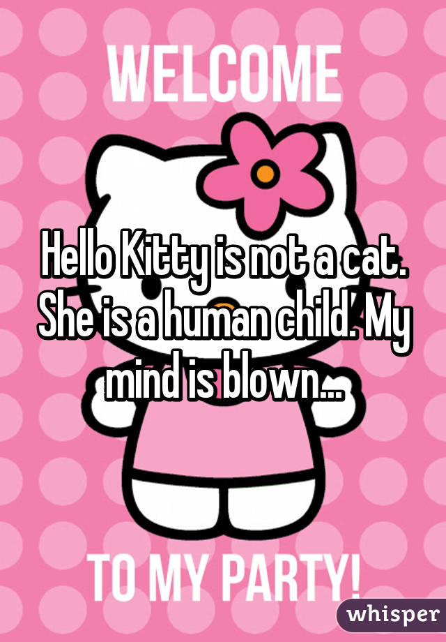 Hello Kitty is not a cat. She is a human child. My mind is blown...