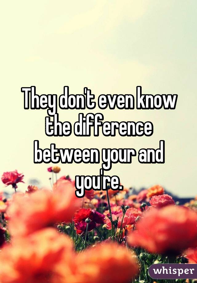 They don't even know the difference between your and you're.
