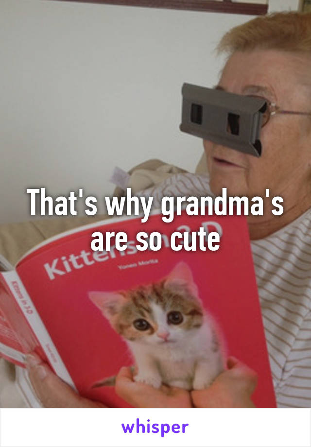 That's why grandma's are so cute