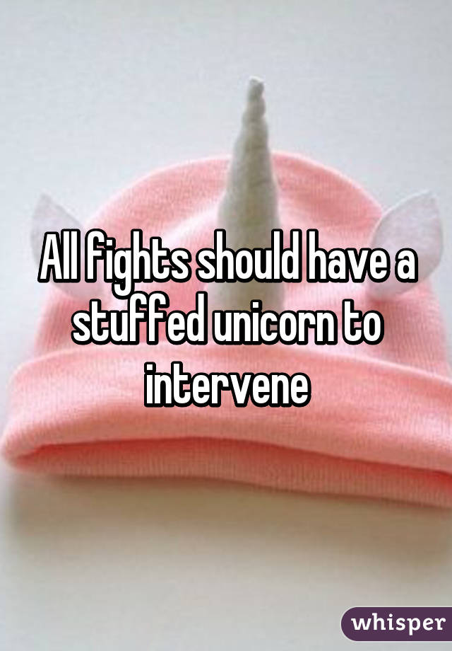 All fights should have a stuffed unicorn to intervene