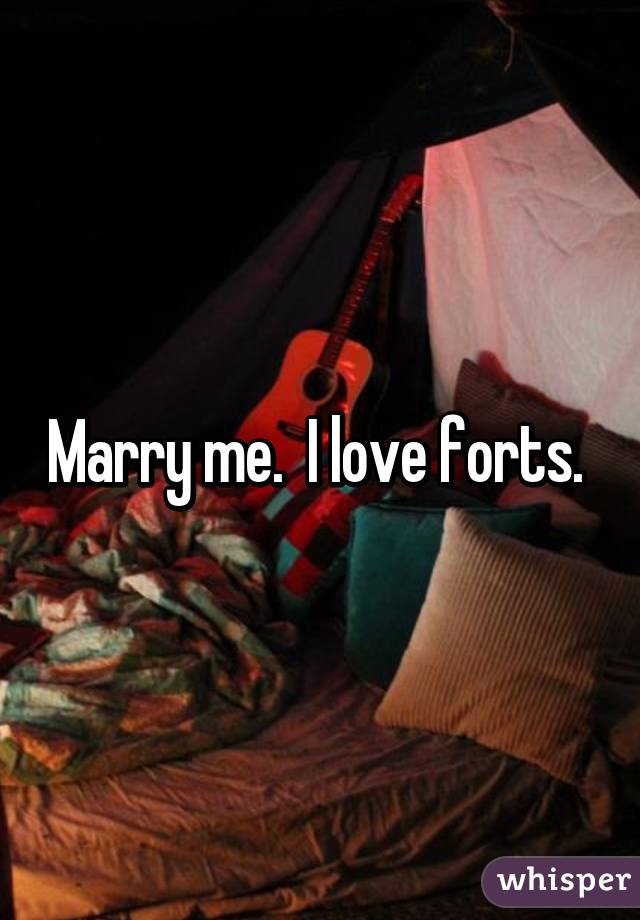 Marry me.  I love forts. 