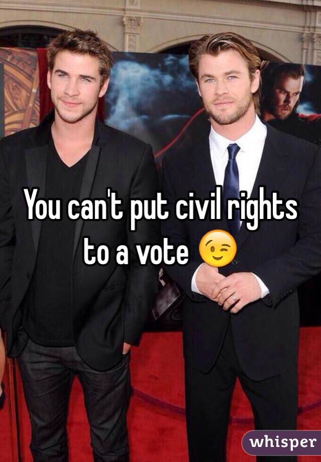 You can't put civil rights to a vote 😉