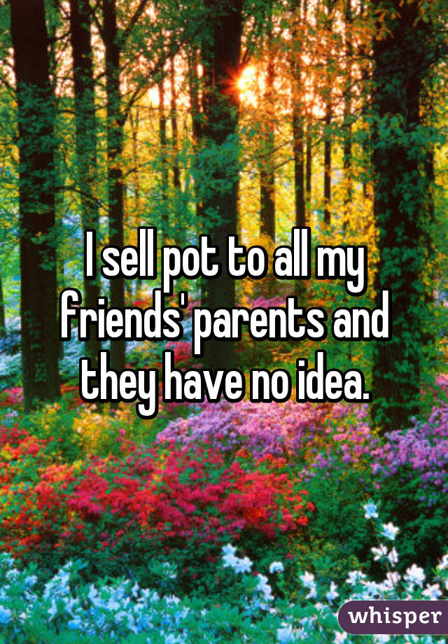 I sell pot to all my friends' parents and they have no idea.