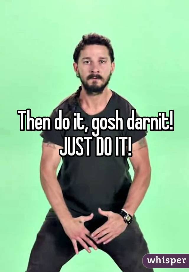 Then do it, gosh darnit! JUST DO IT!