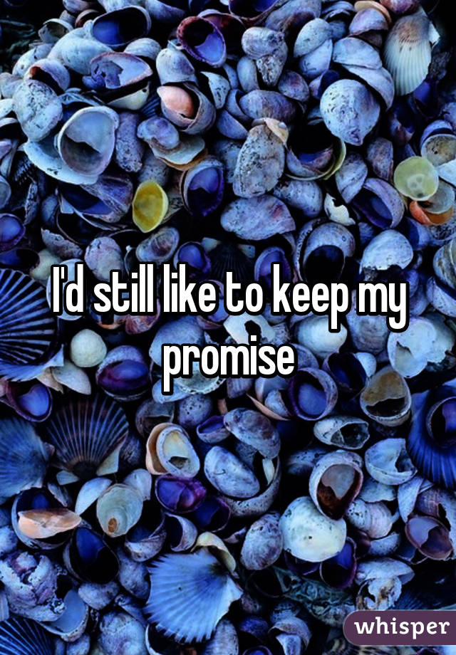 I'd still like to keep my promise