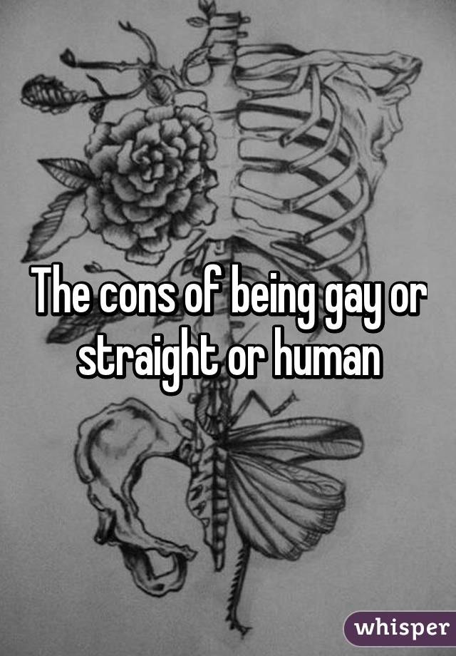 The cons of being gay or straight or human