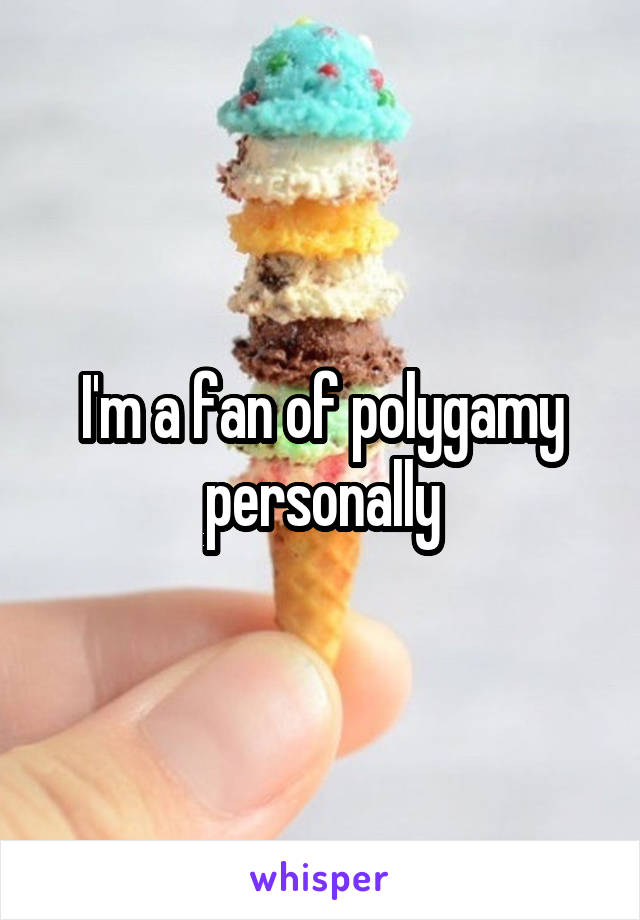 I'm a fan of polygamy personally