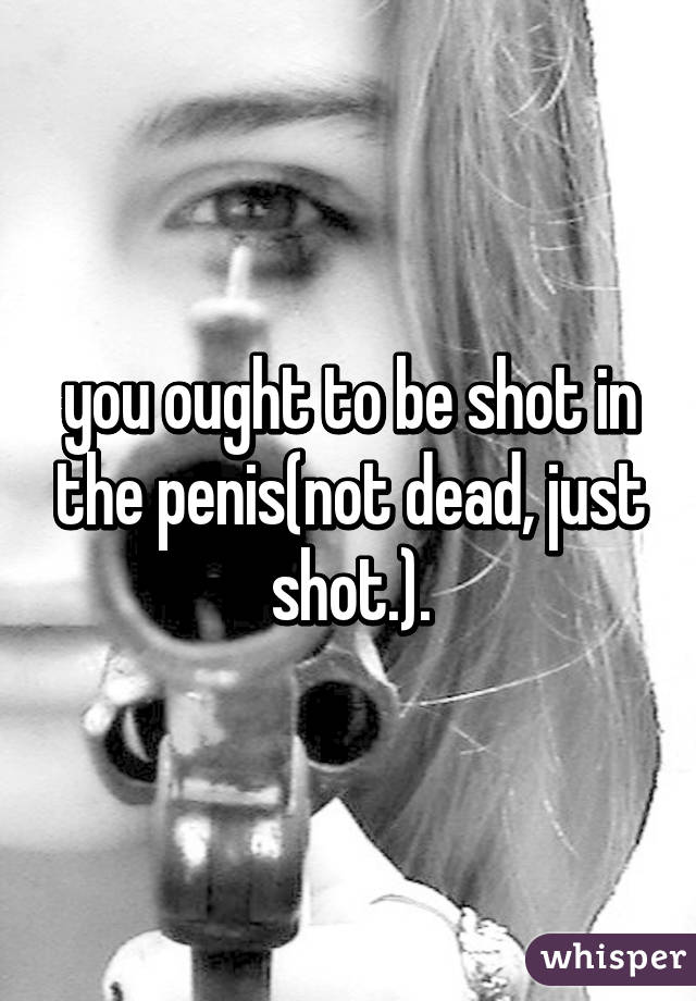 you ought to be shot in the penis(not dead, just shot.).