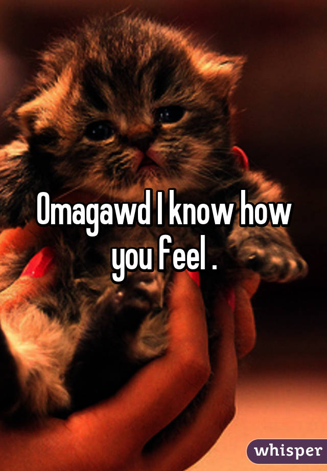 Omagawd I know how you feel .