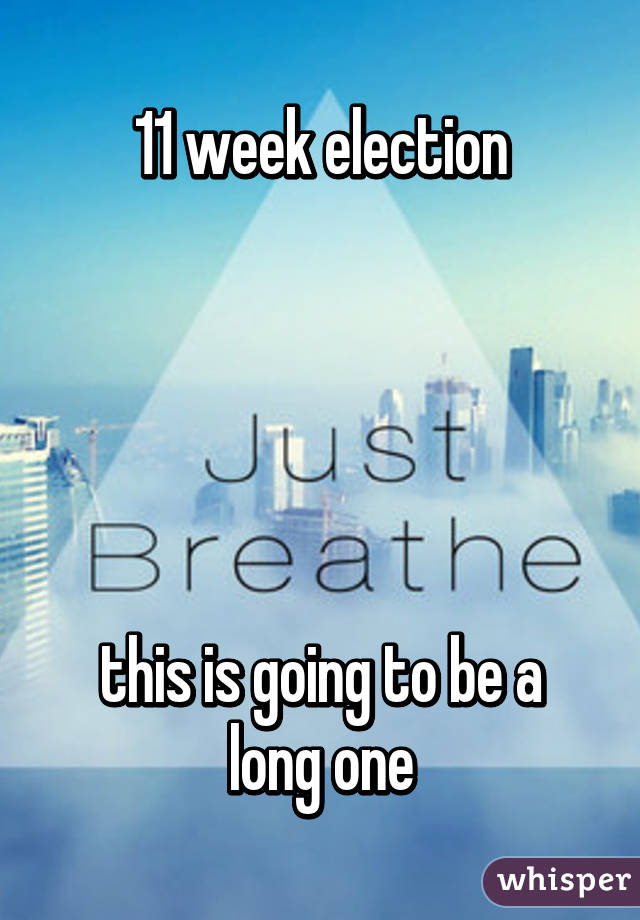 11 week election





this is going to be a long one