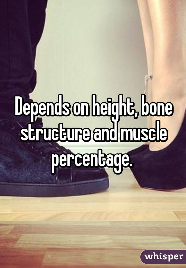Depends on height, bone structure and muscle percentage. 