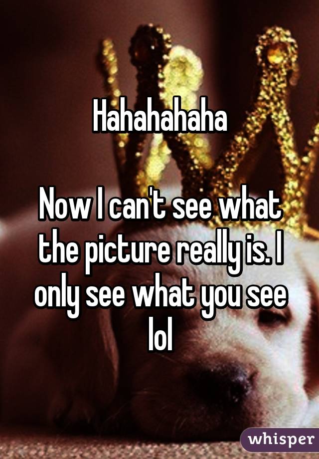 Hahahahaha

Now I can't see what the picture really is. I only see what you see lol