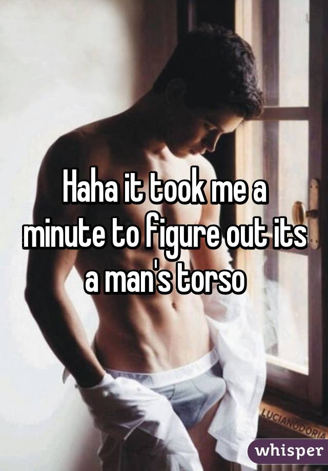 Haha it took me a minute to figure out its a man's torso