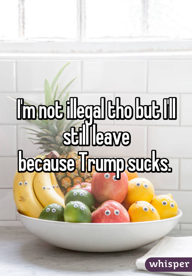I'm not illegal tho but I'll still leave
because Trump sucks. 