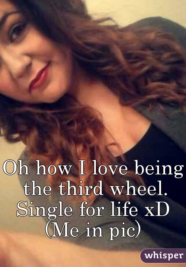 Oh how I love being the third wheel.
Single for life xD
(Me in pic)