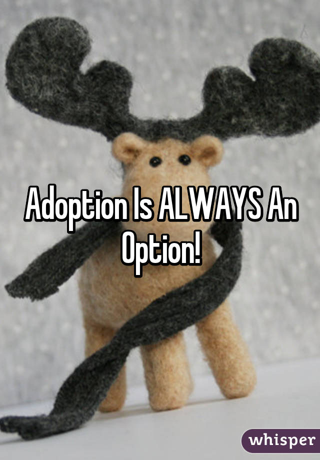 Adoption Is ALWAYS An Option!