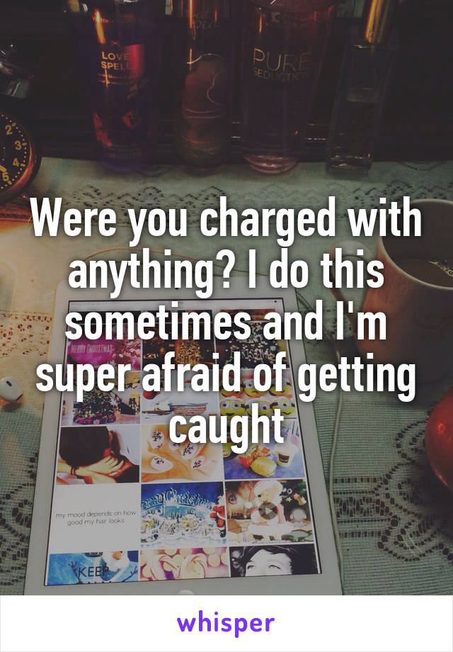 Were you charged with anything? I do this sometimes and I'm super afraid of getting caught