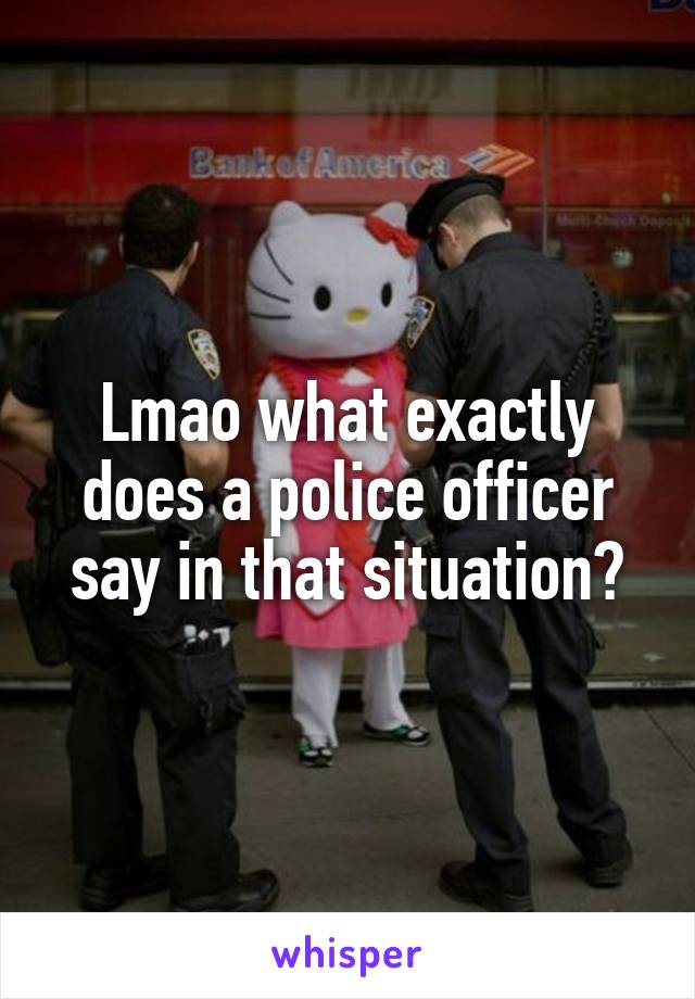 Lmao what exactly does a police officer say in that situation?