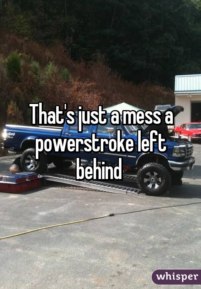 That's just a mess a powerstroke left behind 