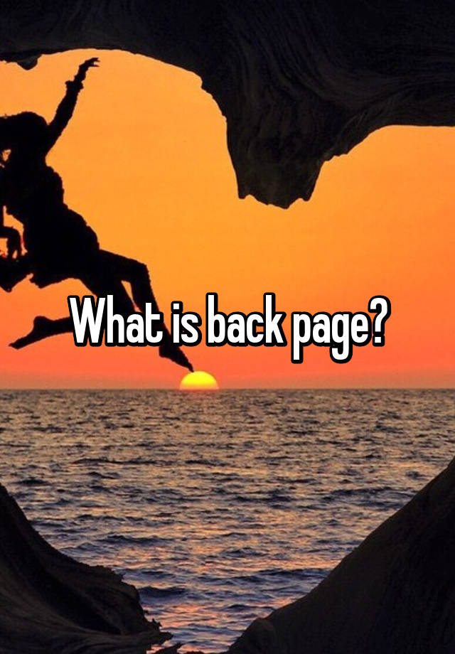 what-is-back-page