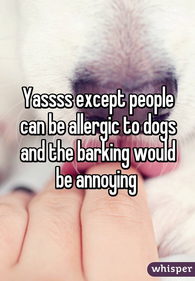 Yassss except people can be allergic to dogs and the barking would be annoying 