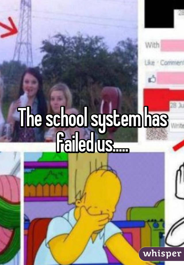 The school system has failed us.....