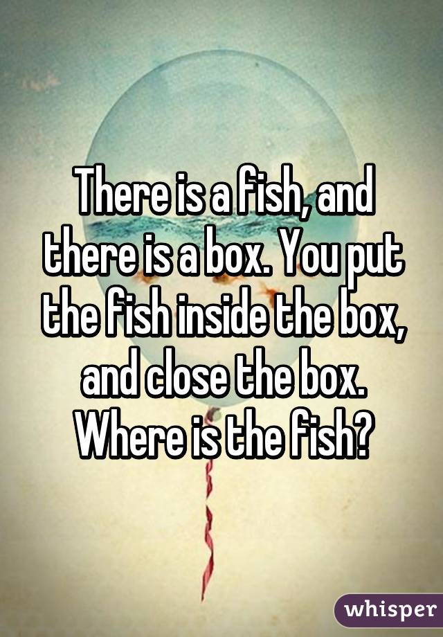 There is a fish, and there is a box. You put the fish inside the box, and close the box. Where is the fish?