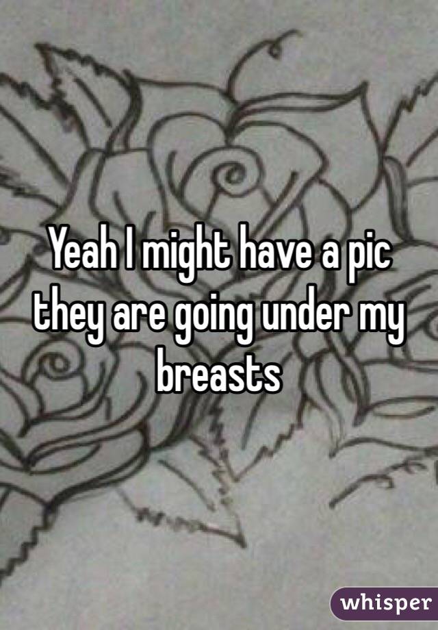 Yeah I might have a pic they are going under my breasts 