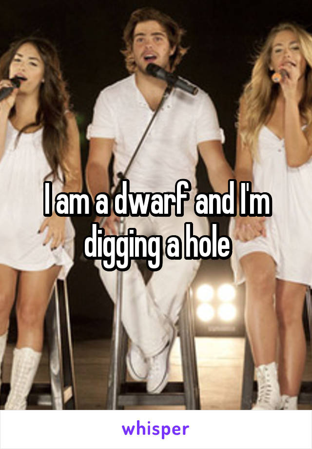 I am a dwarf and I'm digging a hole