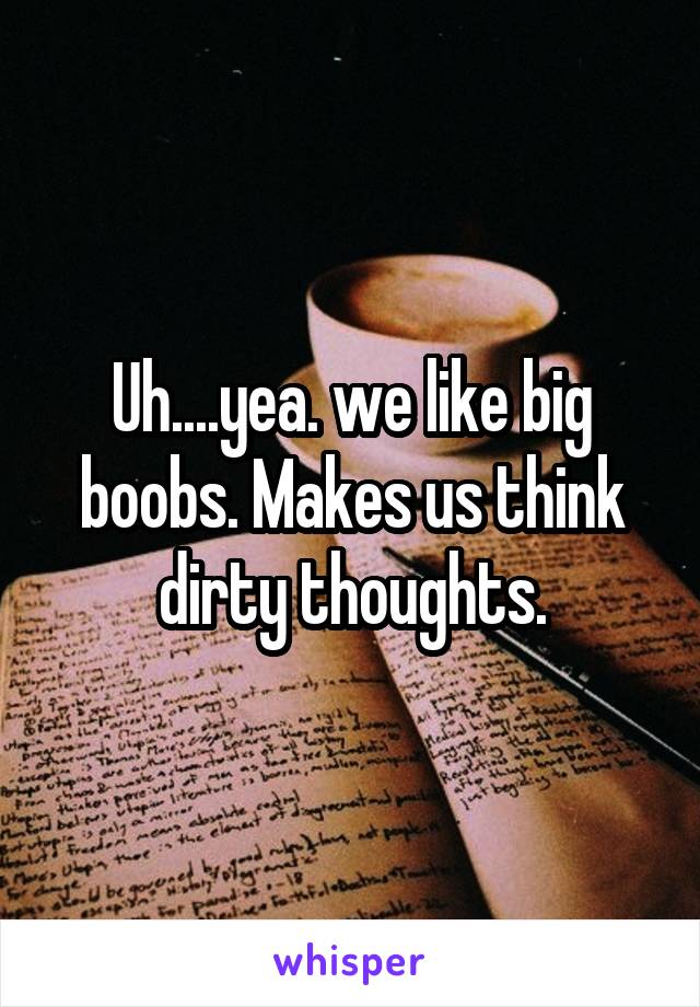 Uh....yea. we like big boobs. Makes us think dirty thoughts.