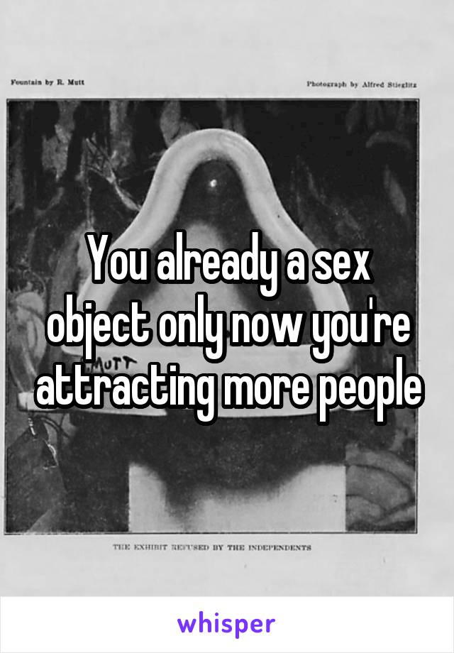 You already a sex object only now you're attracting more people