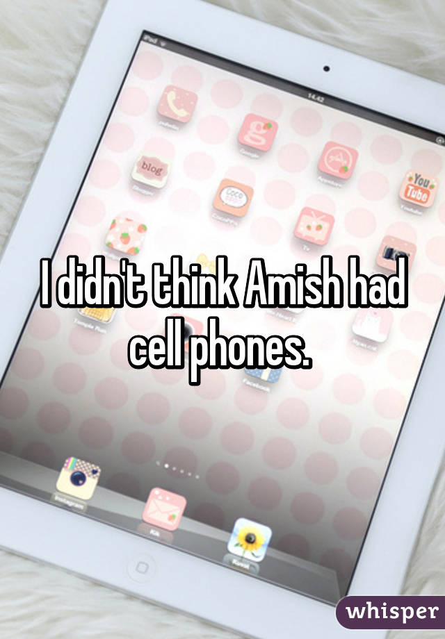 I didn't think Amish had cell phones. 