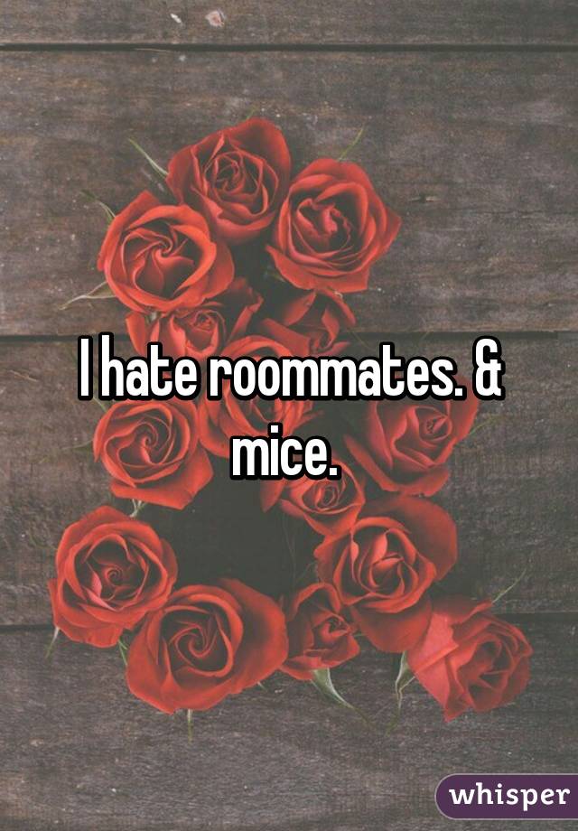 I hate roommates. & mice. 