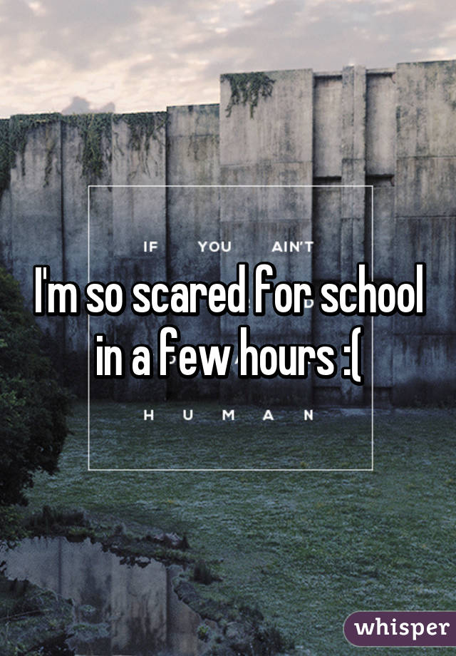I'm so scared for school in a few hours :(