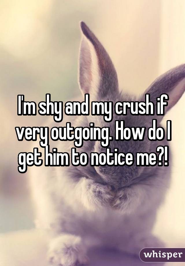 I'm shy and my crush if very outgoing. How do I get him to notice me?!
